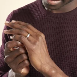 Alliance Anne-esther Ruban Plat Argent Blanc