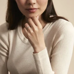 Alliance Aphroditia Demi Jonc Bombe Platine Blanc