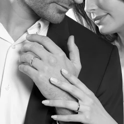 Alliance Aphroditia Demi Jonc Bombé Platine Blanc