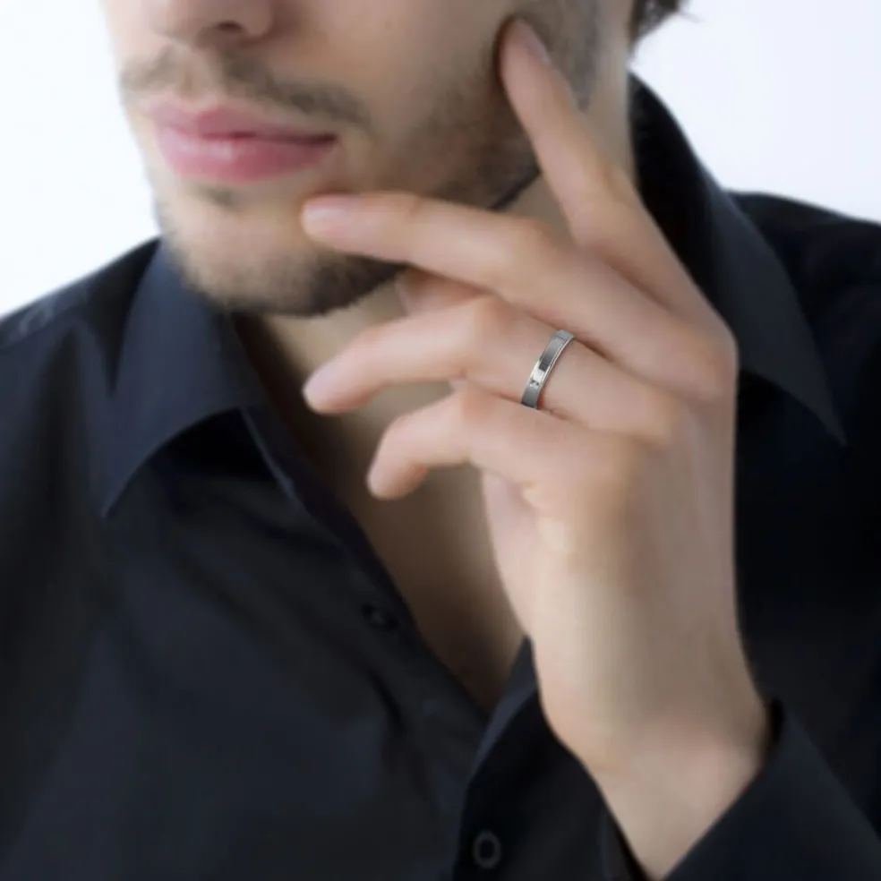 Alliance Beatrice Ruban Plat Or Blanc