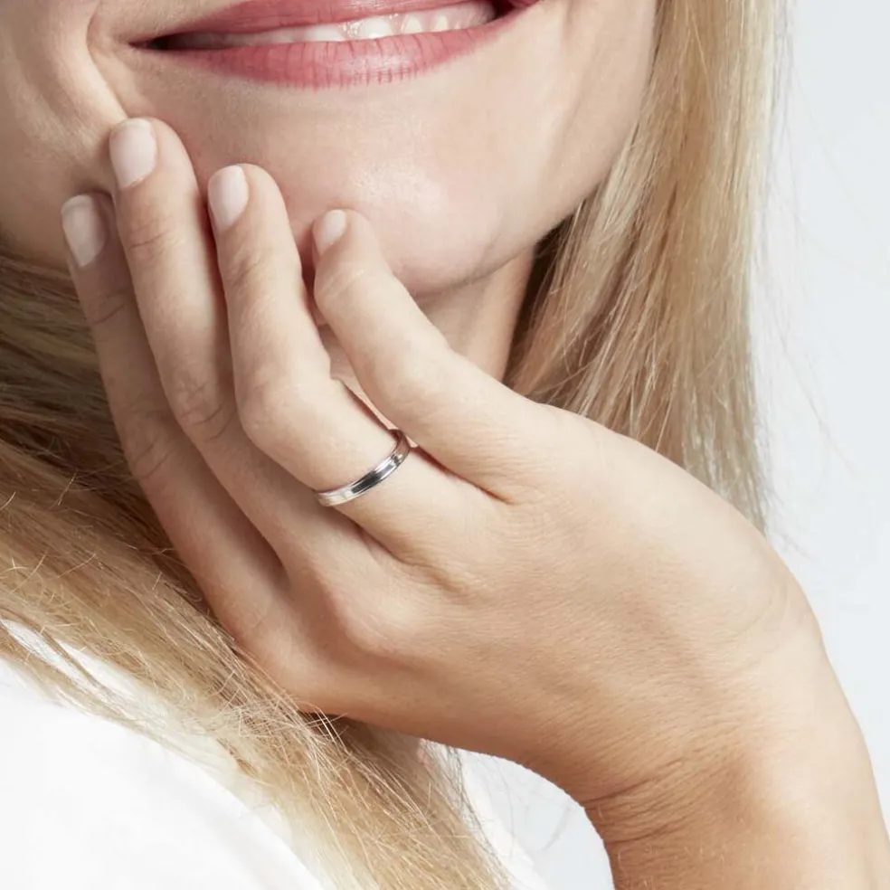 Alliance Beatrice Ruban Plat Or Blanc