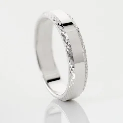 Alliance Beritan Demi Jonc Classique Argent Blanc