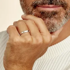 Alliance Beritan Demi Jonc Classique Argent Blanc