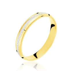 Alliance Caroline Sablee Demi Jonc Classique Or Bicolore