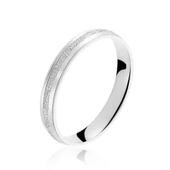 Alliance Caroline Sablee Demi Jonc Classique Or Blanc