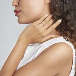 Alliance Caroline Sablee Demi Jonc Classique Or Blanc