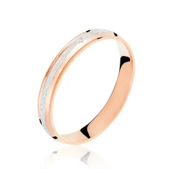 Alliance Caroline Sablee Demi Jonc Classique Or Bicolore