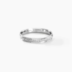 Alliance Caroline Sablee Ruban Plat Or Blanc