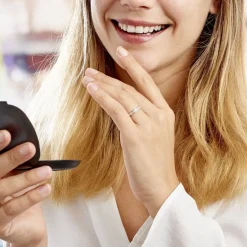 Alliance Caroline Sablee Ruban Plat Or Blanc