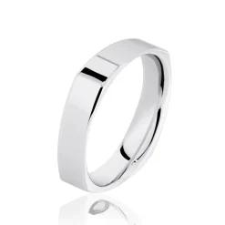 Alliance Carree Polie Or Blanc