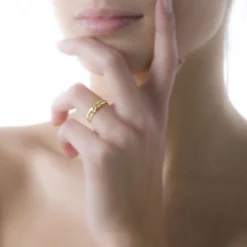 Alliance Clotilde Ruban Plat Or Bicolore