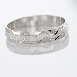 Alliance Clotilde Ruban Plat Or Blanc