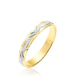 Alliance Clotilde Ruban Plat Or Bicolore