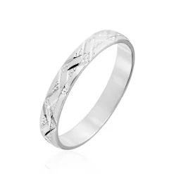 Alliance Clotilde Ruban Plat Or Blanc