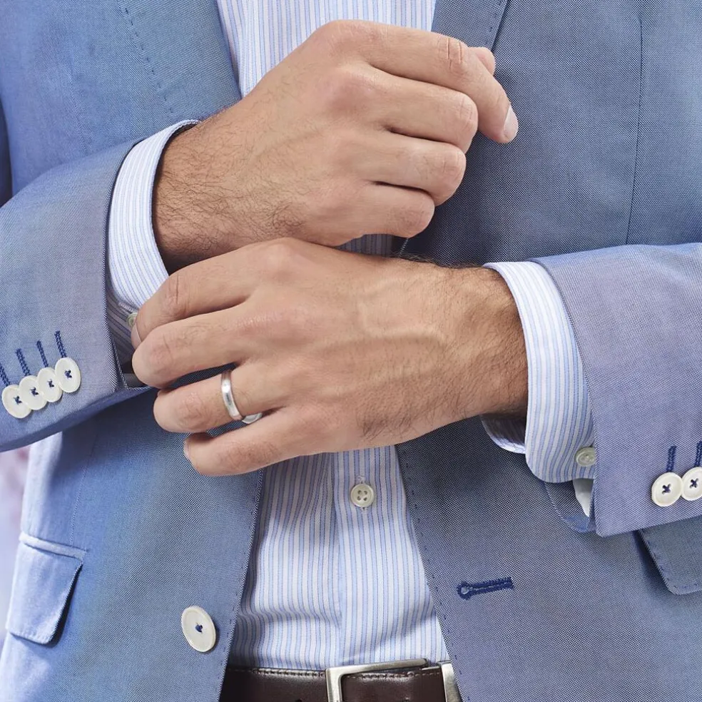 Alliance Damiana Ruban Plat Argent Blanc