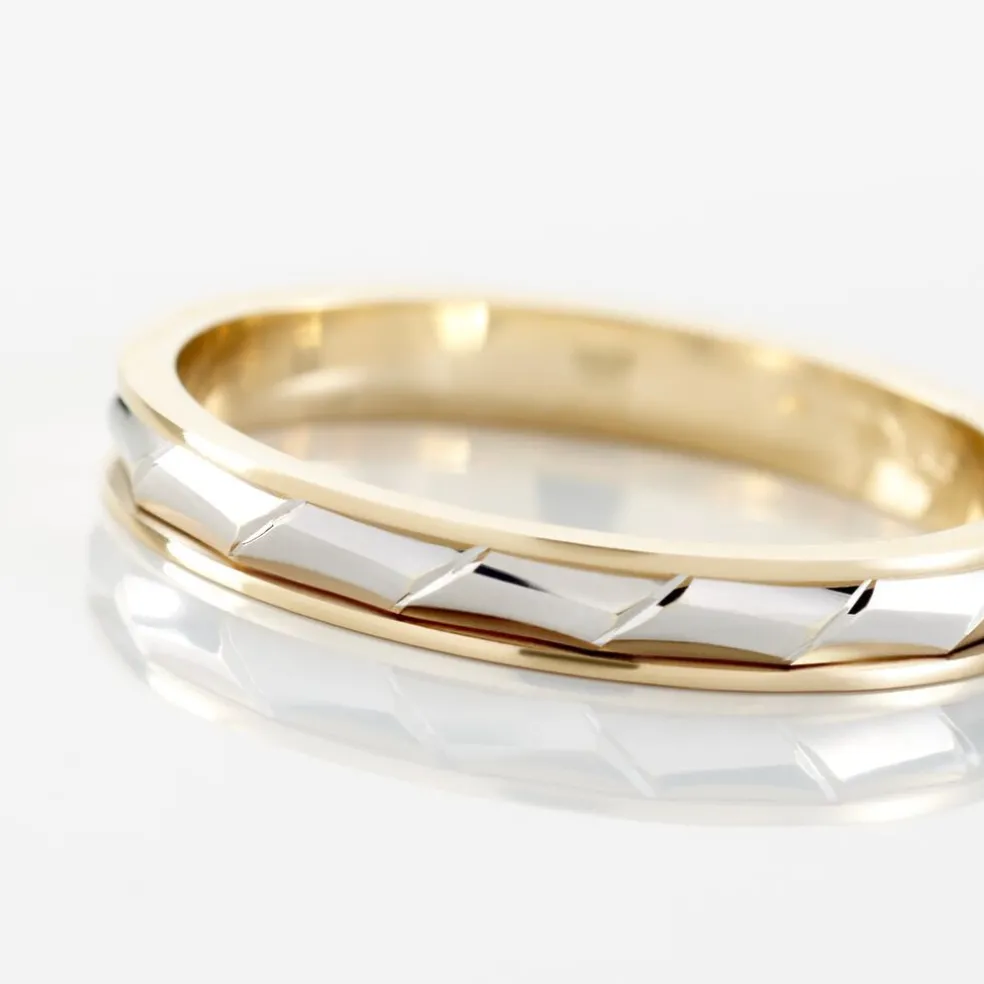 Alliance Daphna Ruban Plat Or Bicolore