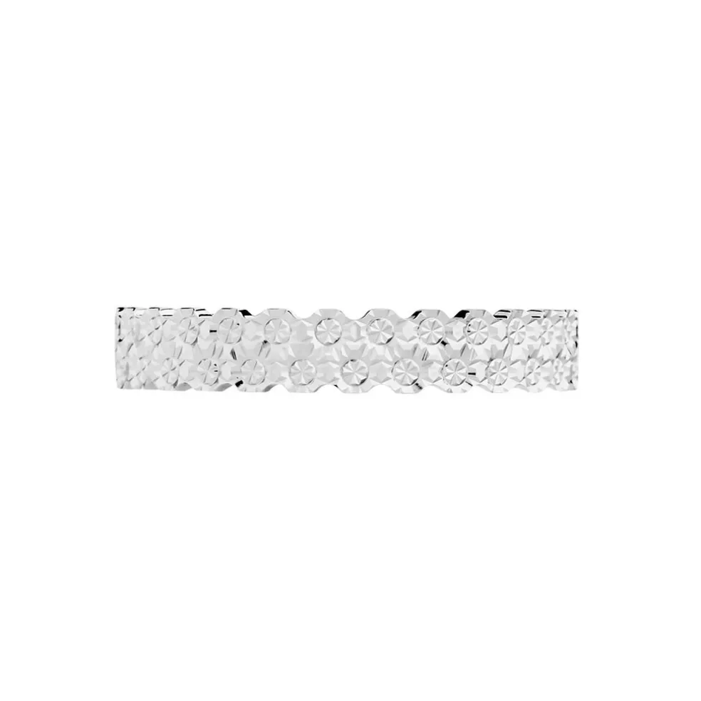 Alliance Dentelle 2 Rangs Diamantee Or Blanc