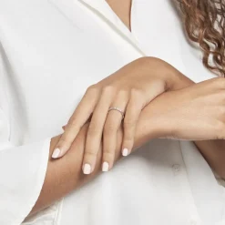 Alliance Dentelle 2 Rangs Diamantee Or Blanc