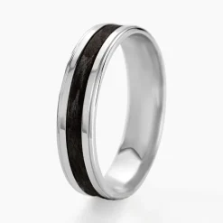 Alliance Dorianne Ruban Plat Argent Blanc