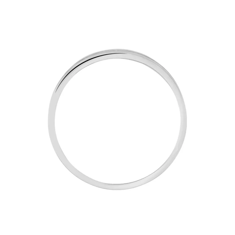 Alliance Dorianne Ruban Plat Argent Blanc