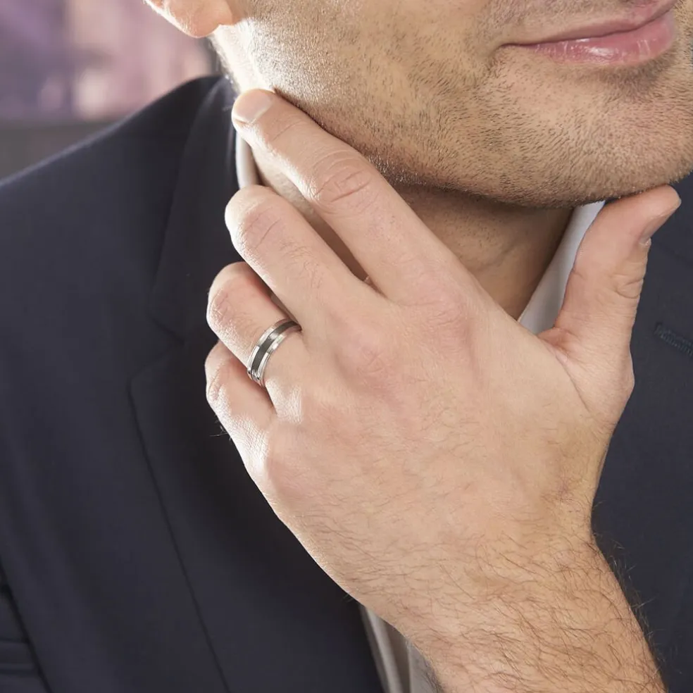 Alliance Dorianne Ruban Plat Argent Blanc