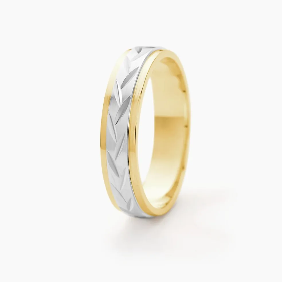 Alliance Effet Epi Mat Ruban Plat Or Bicolore