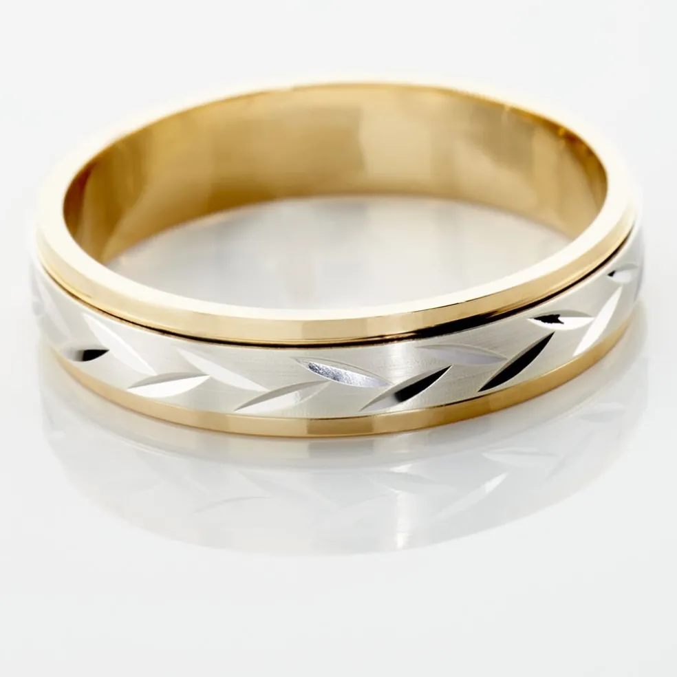 Alliance Effet Epi Mat Ruban Plat Or Bicolore