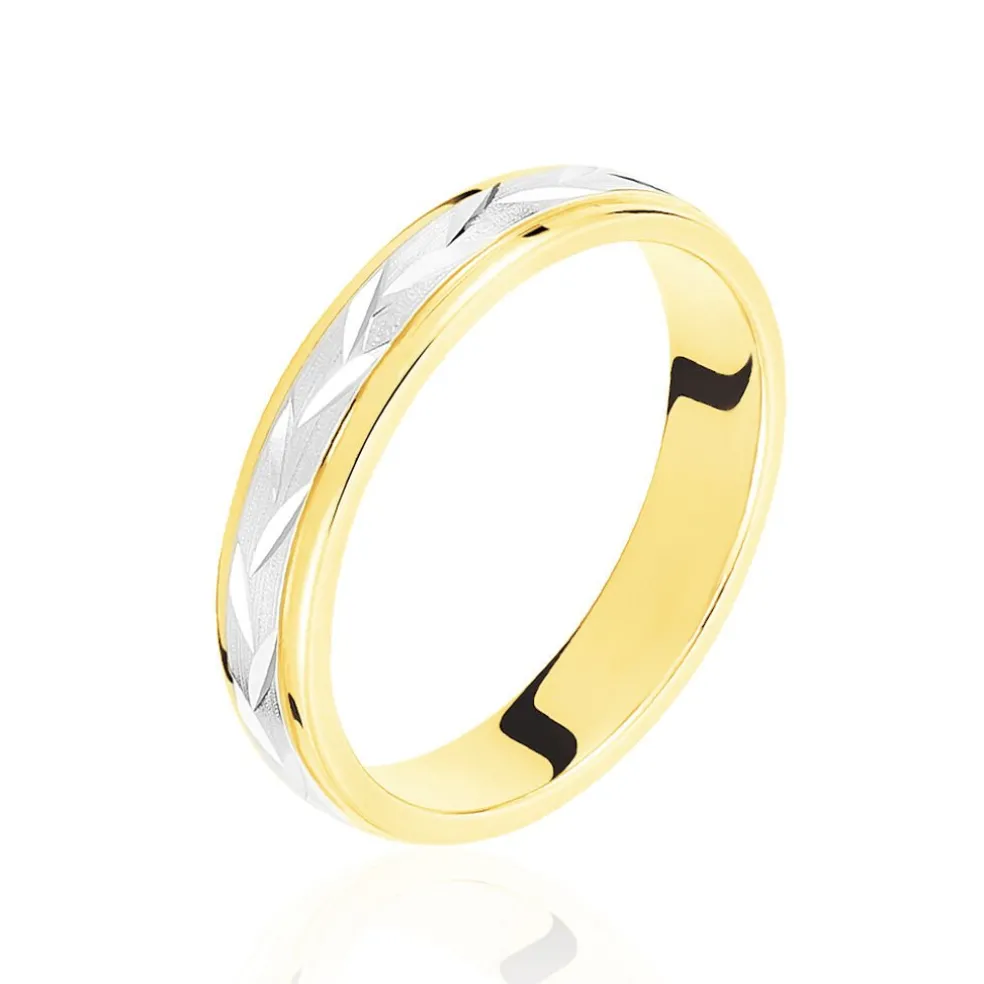 Alliance Effet Epi Mat Ruban Plat Or Bicolore