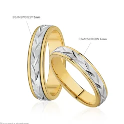 Alliance Effet Epi Mat Ruban Plat Or Bicolore