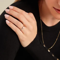 Alliance Effet Epi Mat Ruban Plat Or Bicolore