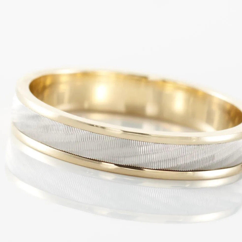 Alliance Effet Mat Ruban Plat Or Bicolore