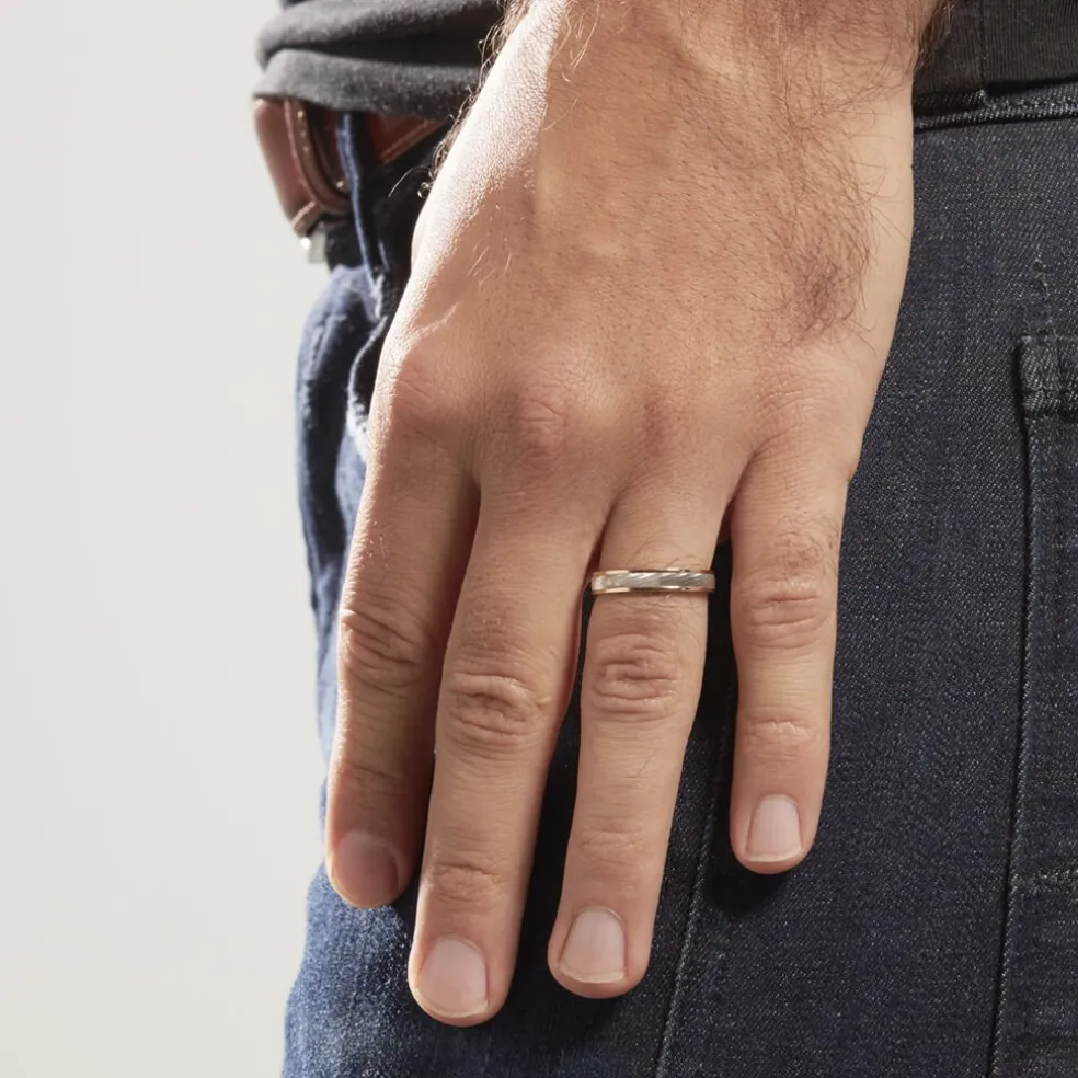 Alliance Effet Mat Ruban Plat Or Bicolore