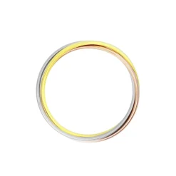 Alliance Entrelacee Demi Jonc Classique Or Tricolore