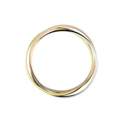 Alliance Entrelacee Ruban Plat Or Tricolore