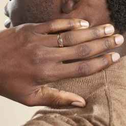 Alliance Entrelacee Ruban Plat Or Tricolore