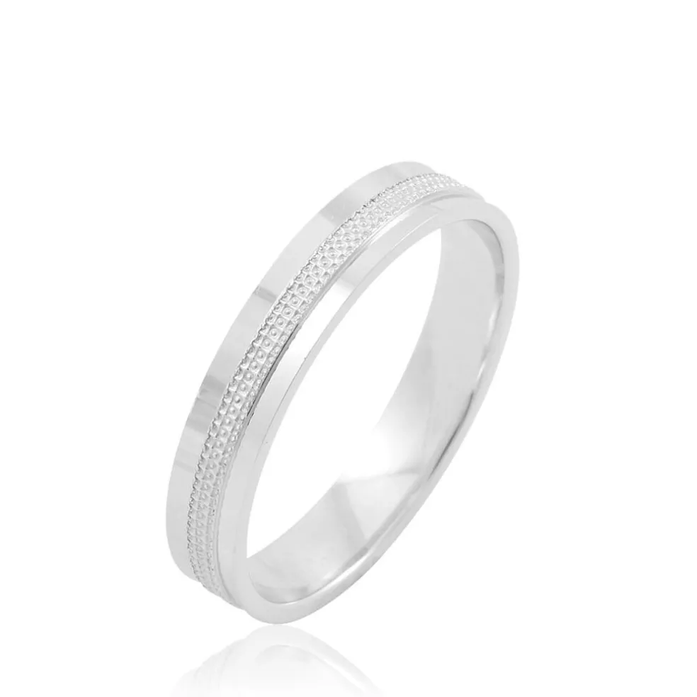 Alliance Eole Fantaisie Ruban Plat Or Blanc