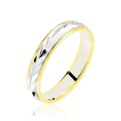 Alliance Epi Fantaisie Ruban Plat Or Bicolore