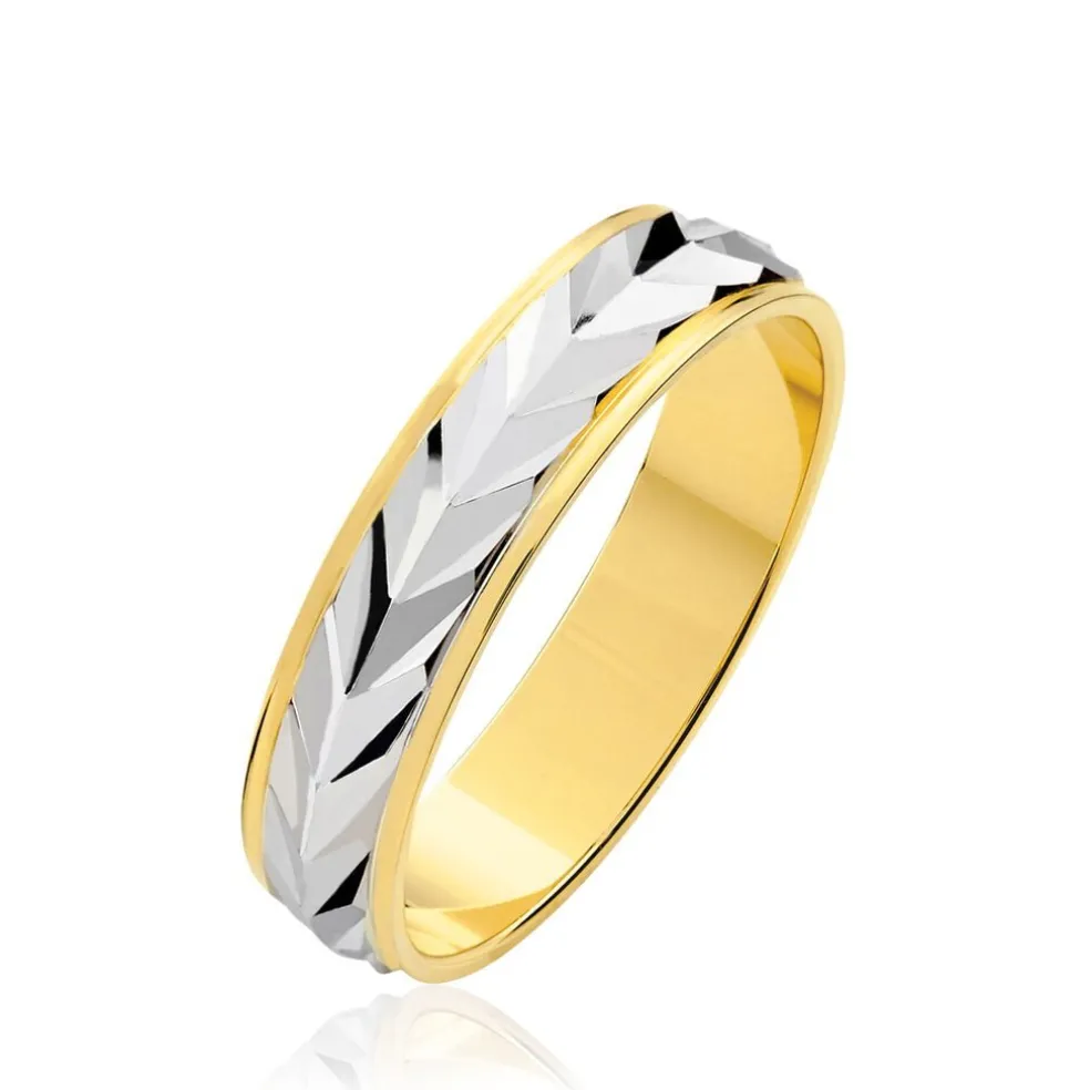 Alliance Epi Fantaisie Ruban Plat Or Bicolore