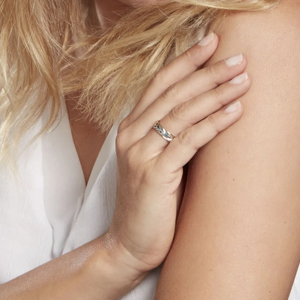 Alliance Epi Fantaisie Ruban Plat Or Bicolore