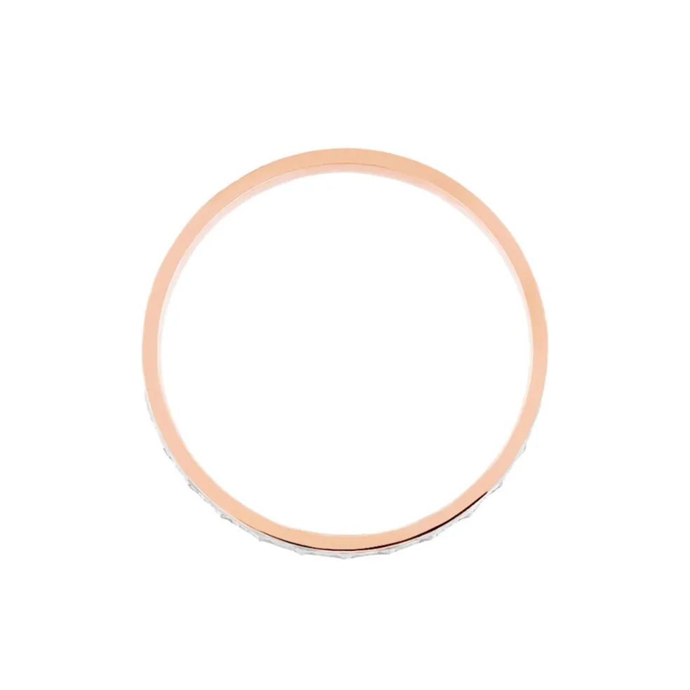 Alliance Fantaisie Diamantee Ruban Plat Or Bicolore