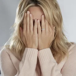 Alliance Fantaisie Diamantee Ruban Plat Or Blanc