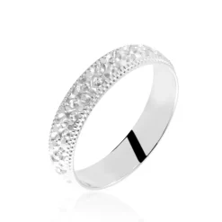 Alliance Fantaisie Ruban Bombé Or Blanc