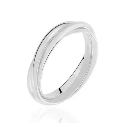Alliance Filipine Demi Jonc Classique Argent Blanc