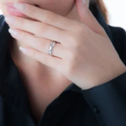 Alliance Filipine Demi Jonc Classique Argent Blanc