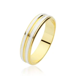 Alliance Givree Ruban Plat Or Bicolore