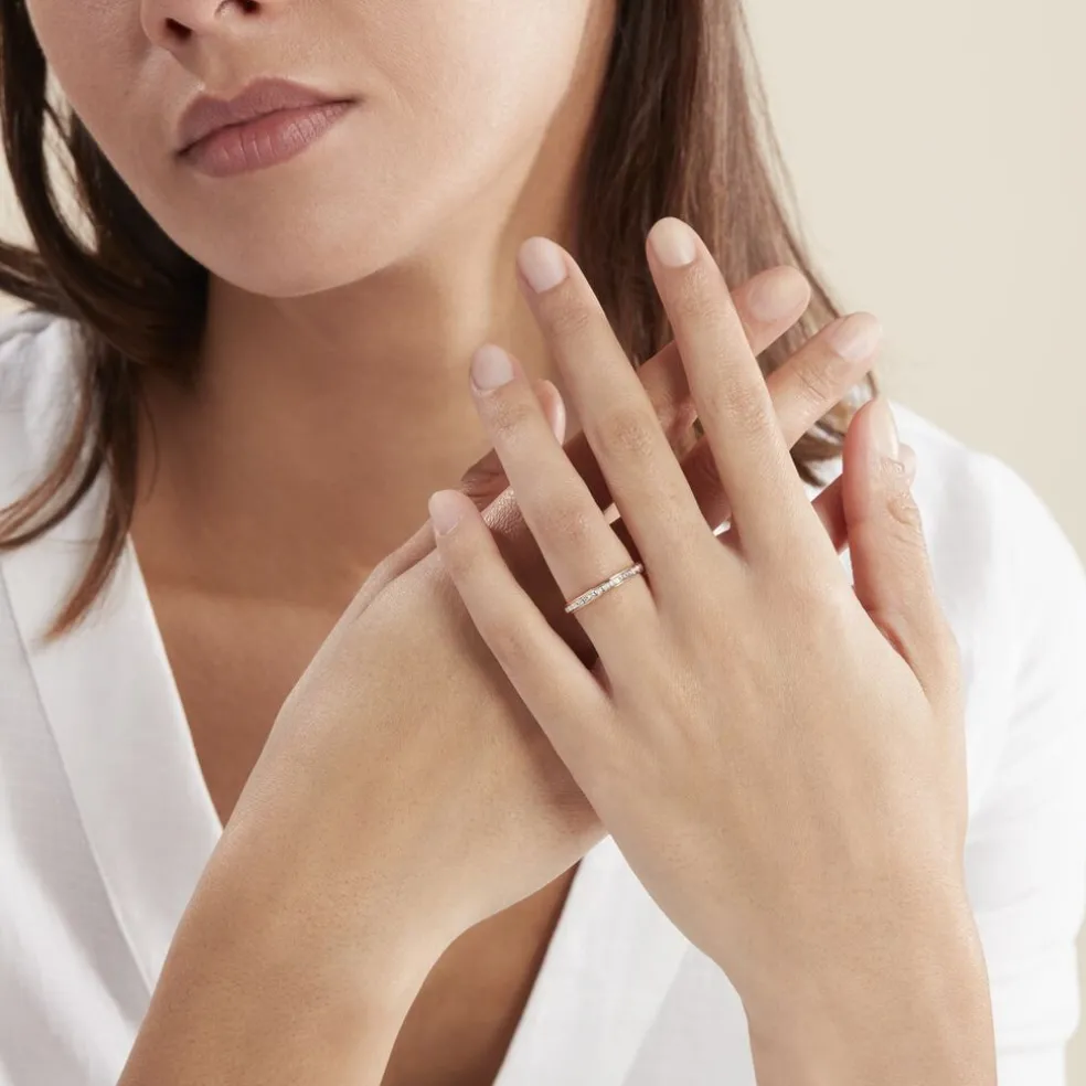 Alliance Grain De Folie Diamantee Ruban Plat Or Bicolore