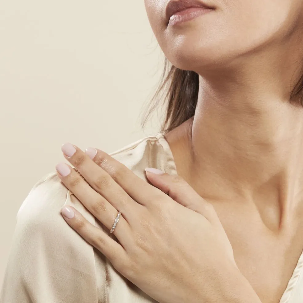 Alliance Grain De Folie Diamantee Ruban Plat Or Bicolore