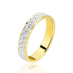 Alliance Grain De Folie Diamantee Ruban Plat Or Bicolore