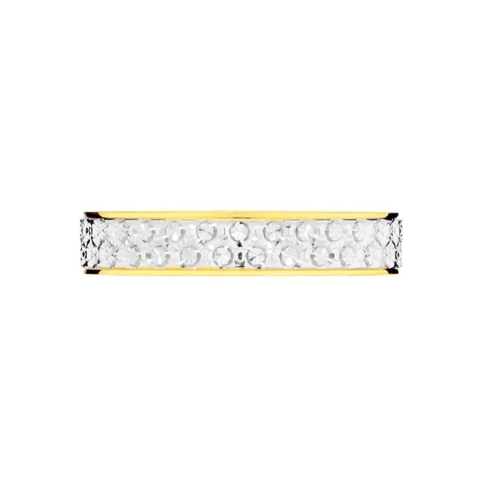 Alliance Grain De Folie Diamantee Ruban Plat Or Bicolore
