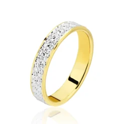 Alliance Grain De Folie Diamantee Ruban Plat Or Bicolore